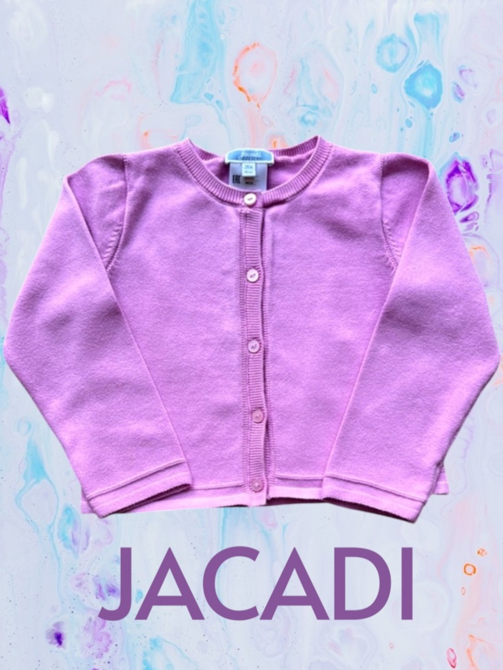 Jacadi PARIS - Sz 36 months- Pink Button Cardigan